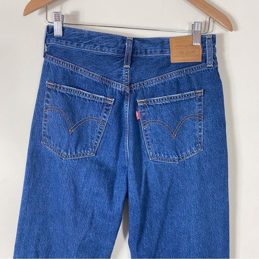 Levi’s Ribcage Straight Ankle Jeans in Noe Down Dark Wash - 28x27 - Picture 14 of 16